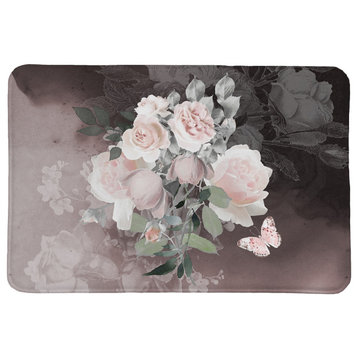 Pink Smoky Roses Memory Foam Rug, 2'x3'