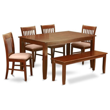 6-Piece Kitchen Table With Bench Set, Table And 4 Kitchen Chairs And Bench