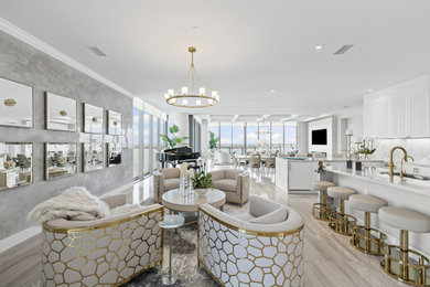 Inspiration for a transitional living room remodel in Tampa