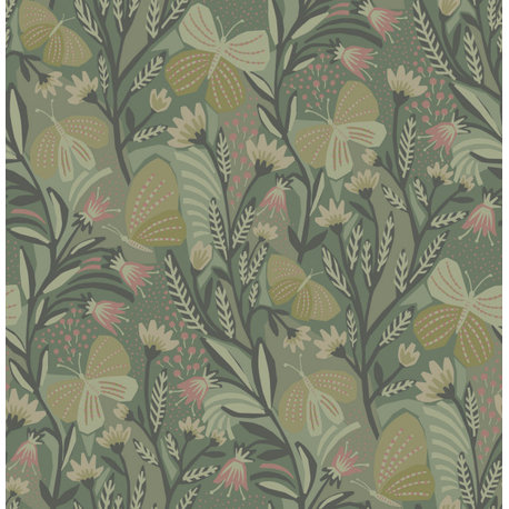 Sage Papillon Flutter Peel and Stick Wallpaper Bolt
