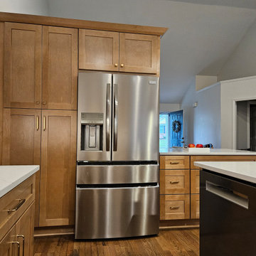 Transitional Kitchen Remodel With New Sandstone Colored Cabinets