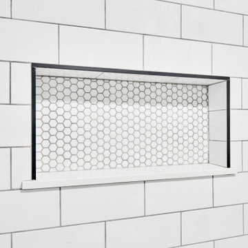 Classic Black & White Bathroom Remodel - Niche