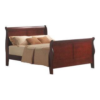 ACME Louis Philippe III Queen Bed with Storage in Cherry, Multiple Colors 