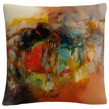 Zavaleta 'Abstract VI' 16"x16" Decorative Throw Pillow