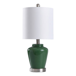 Green Glass Accent Table Lamp - Contemporary - Table Lamps - by