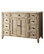 Abbeville 46" Single Bathroom Vanity in Distressed Beige with White Marble Top
