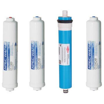 APEC 90 GPD Complete Replacement Filter Set for Countertop RO System (Stage 1-4)