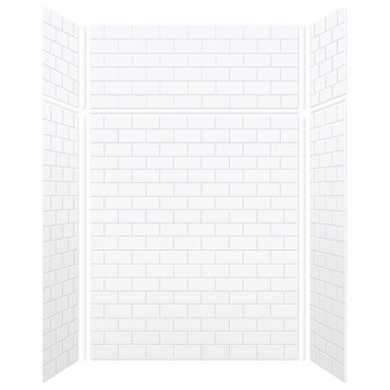 Transolid SaraMar 60"x36"x96" 6-Piece Shower Wall Kit With Extension, White