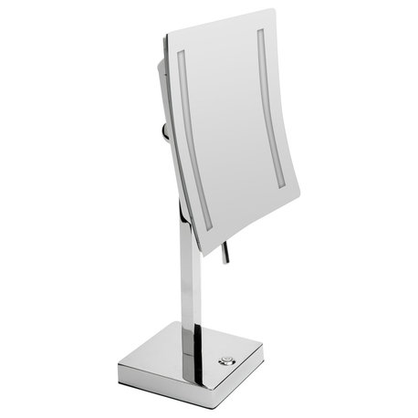 ALFI Polished Chrome Square 8" 5x Magnifying Mirror With Light