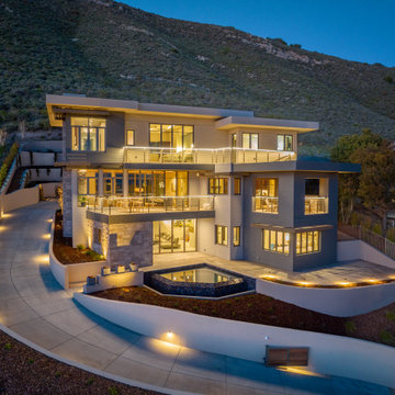 The Bluff house front view at twilight in Pismo Beach