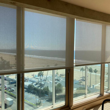 Motorized Somfy Shades in Malibu!