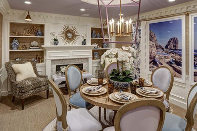 Example of a beach style dining room design in New York