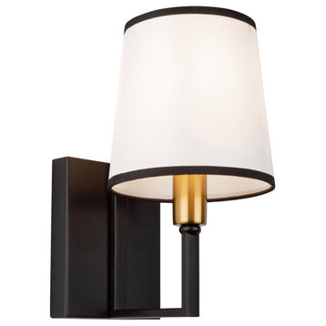 Coco 1 Light Wall Sconce, Gold and Black