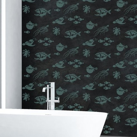 Deep Sea Creatures Allover Stencil Reusable Stencils For DIY Wall Design