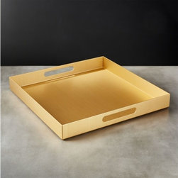 Aluminum Large Gold Tray | CB2 - Baby And Kids