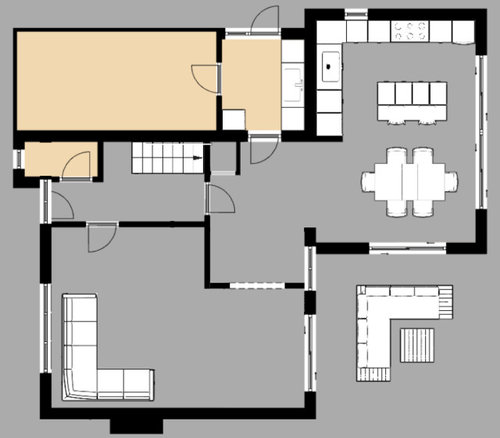 View of Open Plan Layout & Styling Help | Houzz UK