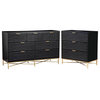 Home Square 2 Piece Furniture Set with Dresser and Small Chest in Black