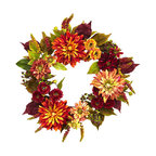 22" Dahlia & Mum Wreath