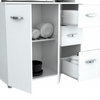 HomeRoots White Finish Wood Kitchen Storage Cabinet