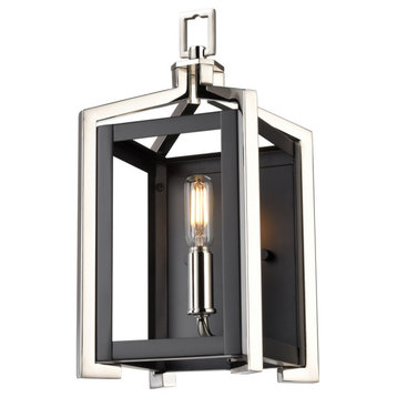 Wiscoy, 1 Light 6" Wall-mounted Sconce, Black Polished Nickel Finish