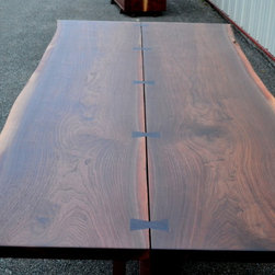 Live Edge Walnut Nakashima Style Table - Dining Tables