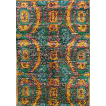 Pasargad Sari Silk Collection Hand-Knotted Sari Silk Area Rug, 5'3"x7'8"