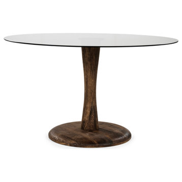 Round Pedestal Dining Table, By-Boo Boogie, Brown