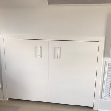 Custom Built Recessed Full Size Murphy Wall Bed - White Finish