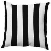 Stripe, Stripe Print Indoor/Outdoor Pillow, Black,16 x 16-inch