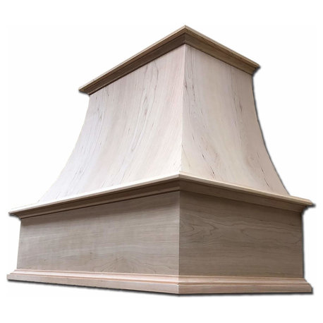 Castlewood Curved Gourmet Chimney Range Hood, Red Oak, 48"