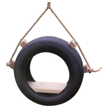 Wood Tree Swings Tire Tree Swing With Rope and Free Hanging Kit