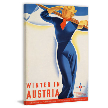 "Austria Winter" Painting Print on Wrapped Canvas, 30"x45"