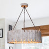 22.1 in. Wood Shaded Chandelier With 3 Light