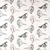 Bird Toile Scarlet Red Chinoiserie 96" Shower Curtain Cotton Linen Lined