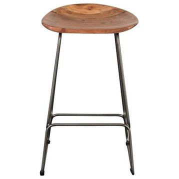Hawthorne Collections 30" Contemporary Wood Bar Stool in Brown