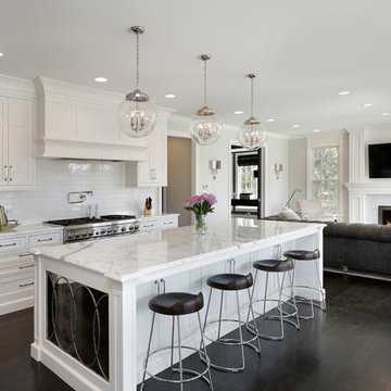 Kitchen Island Provides Extra Seating and Storage