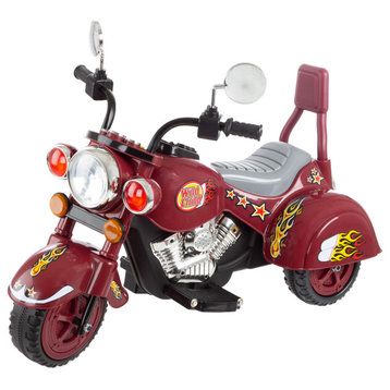 Kids' Electric Motorcycle 3-Wheel Battery-Powered Ride-On Chopper Trike