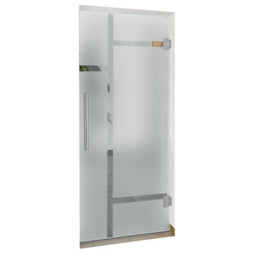 swing glass door, With Frosted Design, Semi-Private, 28"x80" Inches, 5/16" (8mm)