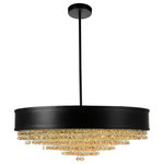 CWI LIGHTING - CWI LIGHTING 5687P24-16-101 10 Light Drum Shade Chandelier with Black finish - CWI LIGHTING 5687P24-16-101 10 Light Drum Shade Chandelier with Black finishThis breathtaking 10 Light Drum Shade Chandelier with Black finish is a beautiful piece from our Medina Collection. With its sophisticated beauty and stunning details, it is sure to add the perfect touch to your décor.Collection: MedinaCollection: BlackMaterial: Metal (Stainless Steel)Crystals: K9 Clear + Amber AlternatingHanging Method / Wire Length: Comes with 72" of rodsDimension(in): 9(H) x 24(Dia)Max Height(in): 128Bulb: (10)40W G9 Bi-Pin Base(Not Included)CRI: 80Voltage: 120Certification: ETLInstallation Location: DRYOne year warranty against manufacturers defect.