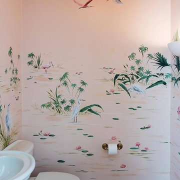 Potts powder room mural wrap