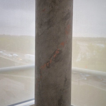 Lime plaster columns and feature walls for chic & contemporary condo