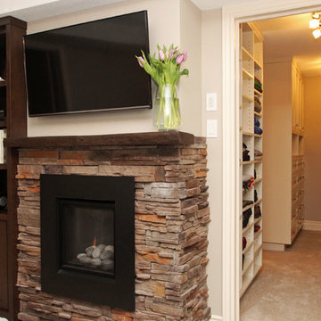 Basement Bedroom with Fireplace