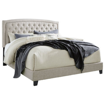 Ashley Jerary Tufted Queen Panel Bed in Gray