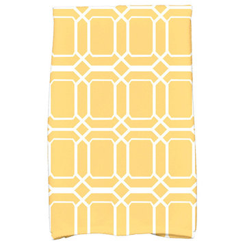 18 x 30-inch, O the Fun, Geometric Print Hand Towel, Yellow