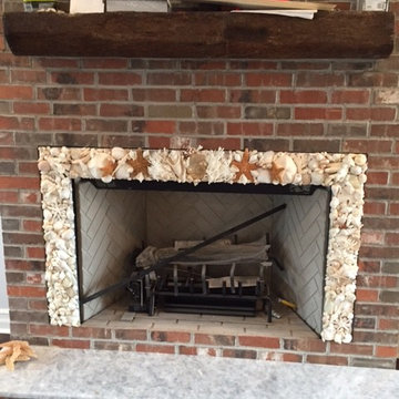 Shell Encrusted Fireplace Surround - Mantoloking, NJ