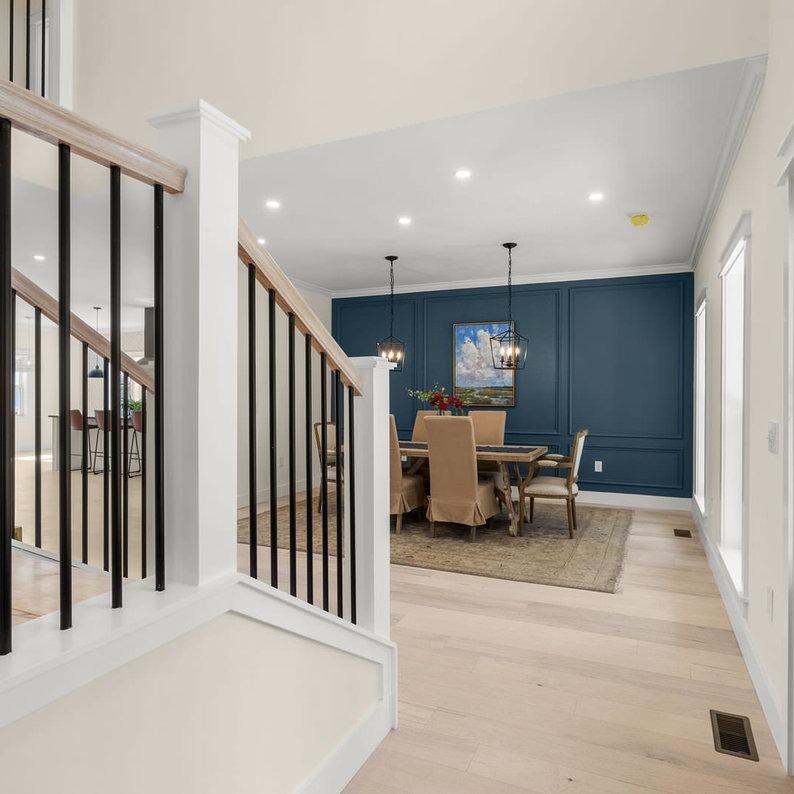 Modern entryway with custom door