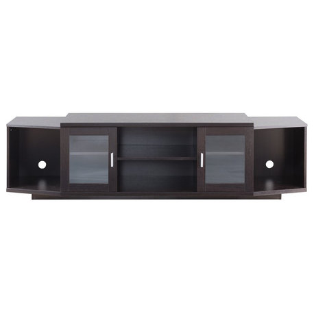 Furniture of America Vinnie Modern Wood 72-Inch TV Stand in Cappuccino