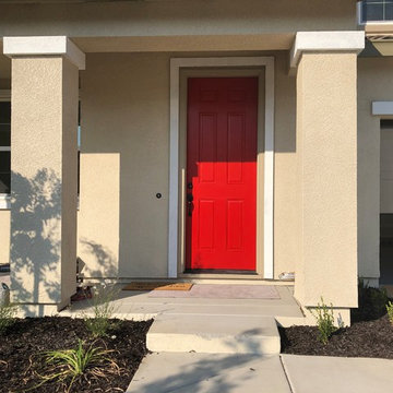 Red Door and White Trim