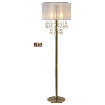 Charlotte 61" 2-Light LED Floor Lamp Bubble Balls With Dimmer Swtich
