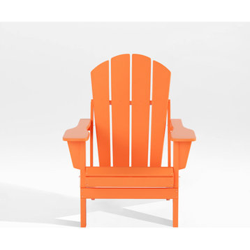 WestinTrends Outdoor Patio Folding Poly HDPE Adirondack Chair Seat, Orange